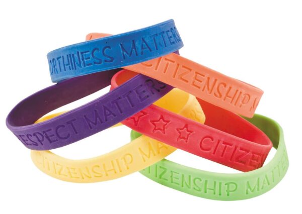 Engraved silicone wristbands
